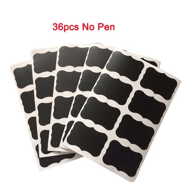 36-54pcs/Set Erasable Blackboard Sticker Craft Kitchen Jars Organizer Labels Chalkboard Chalk Board Sticker Black Board 5x3.5cm 36pcs