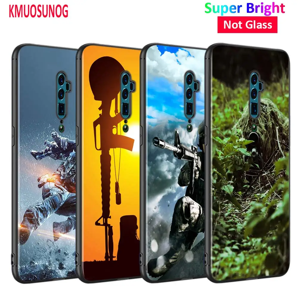 

Black Cover Army Soldier camouflage for OPPO Reno Z 10X Zoom F11 F9 F7 F5 A7 R9S R17 Realme 2 C2 K3 Pro Phone Case