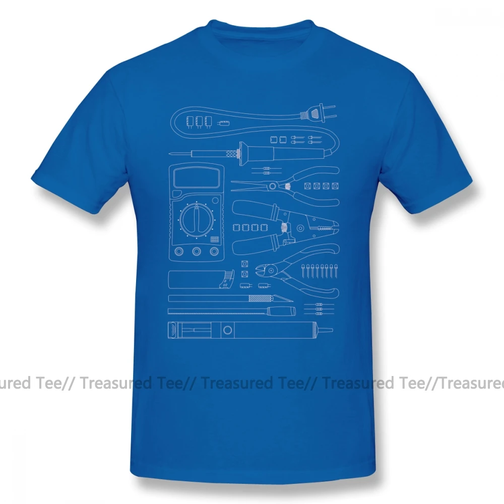 Hacker T Shirt Hardware Hacker Tools Tee T-Shirt Short-Sleeve 100 Percent Cotton Tee Shirt Funny Streetwear Graphic Man Tshirt - Цвет: Blue