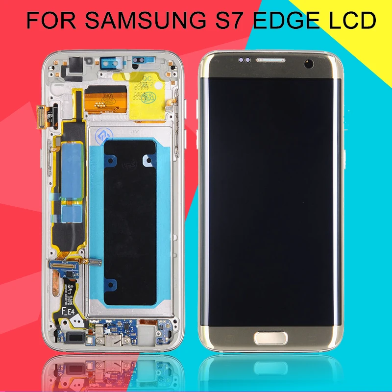 

Dinamico G935 Lcd For Samsung Galaxy S7 Edge Lcd Screen Touch Digitizer Assembly G935F Display With Frame Free Shipping