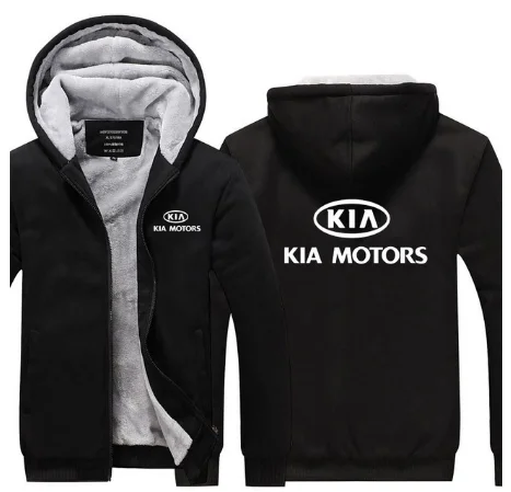 Осенне-зимняя мужская толстовка с капюшоном, теплая толстовка KIA Motors, рекламная куртка, утепленные пальто на молнии, флисовая одежда q f - Color: 3