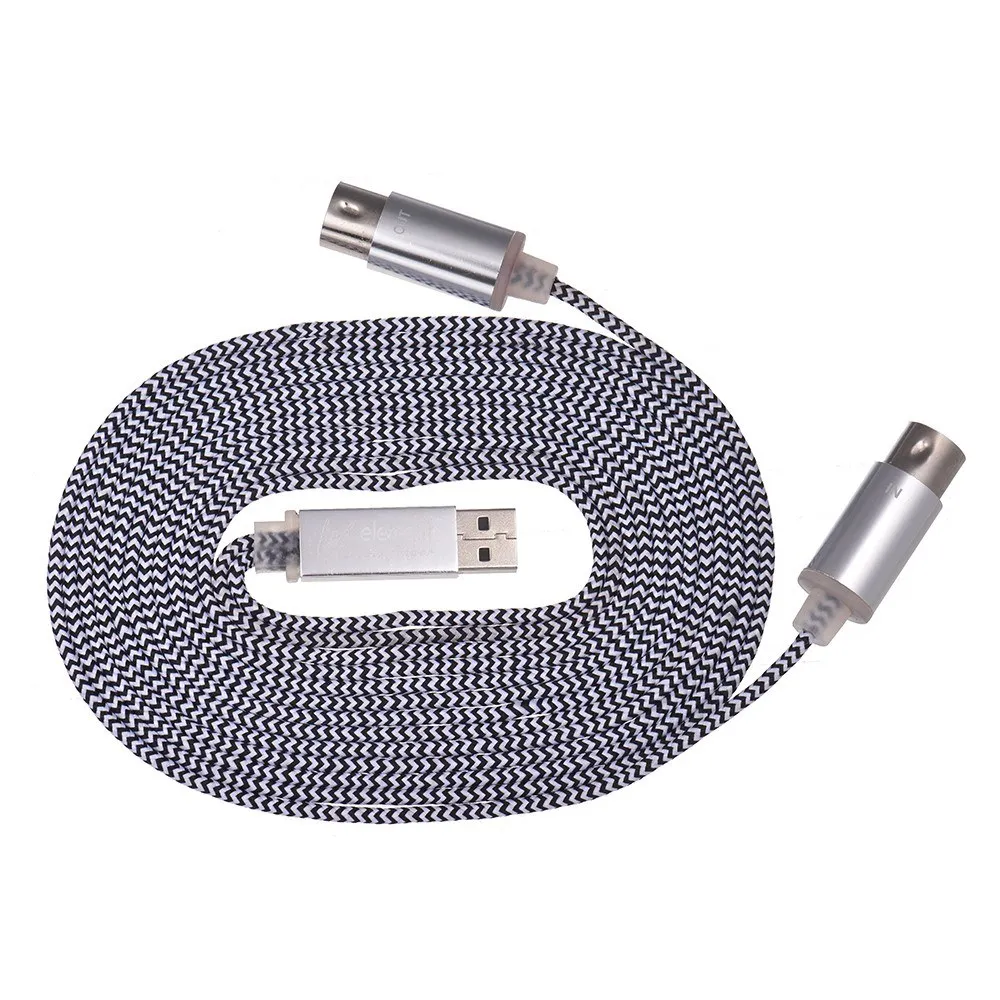 

MIDI IN-OUT to USB Cable Cord Aluminum Alloy Plugs for Connecting Electric Piano Keyboard to PC Laptop