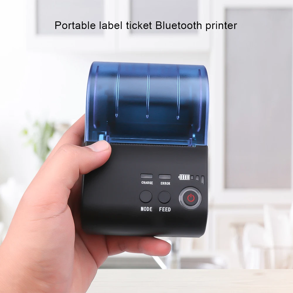 Kebidumei портативный принтер с Bluetooth 58 мм Мини Термальность чековый принтер для супермаркета Карманный принтер для iOS, Android и Windows