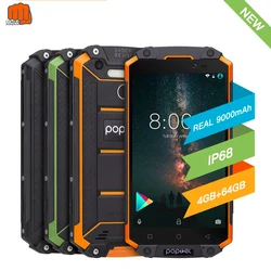 Глобальная версия разблокированный смартфон 9000 mah Poptel p9000 max 4G/64G NFC power bank phone can ODM водонепроницаемый прочный смартфон