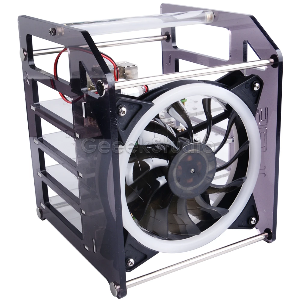 Torre da Cremalheira Ventilador de Refrigeração Luz para Raspberry Camadas Acrílico Cluster Case Super Grande Led Rgb pi b - 3 +3 Jetson Nano 4 - Imagem 2