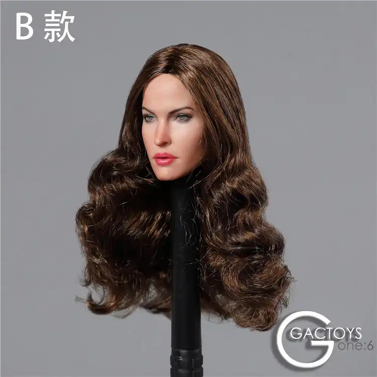 Gactoys Gc029 A B C 1 6 Megan Fox Head Sculpt Long Straight Hair F