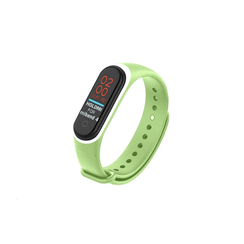 04 Силиконовый браслет для Xiaomi mi, 4 ремешка, браслет, ремешок для mi Band 4, аксессуары, браслет для mi Band 4, ремешок на запястье, 22 цвета - Цвет: 04