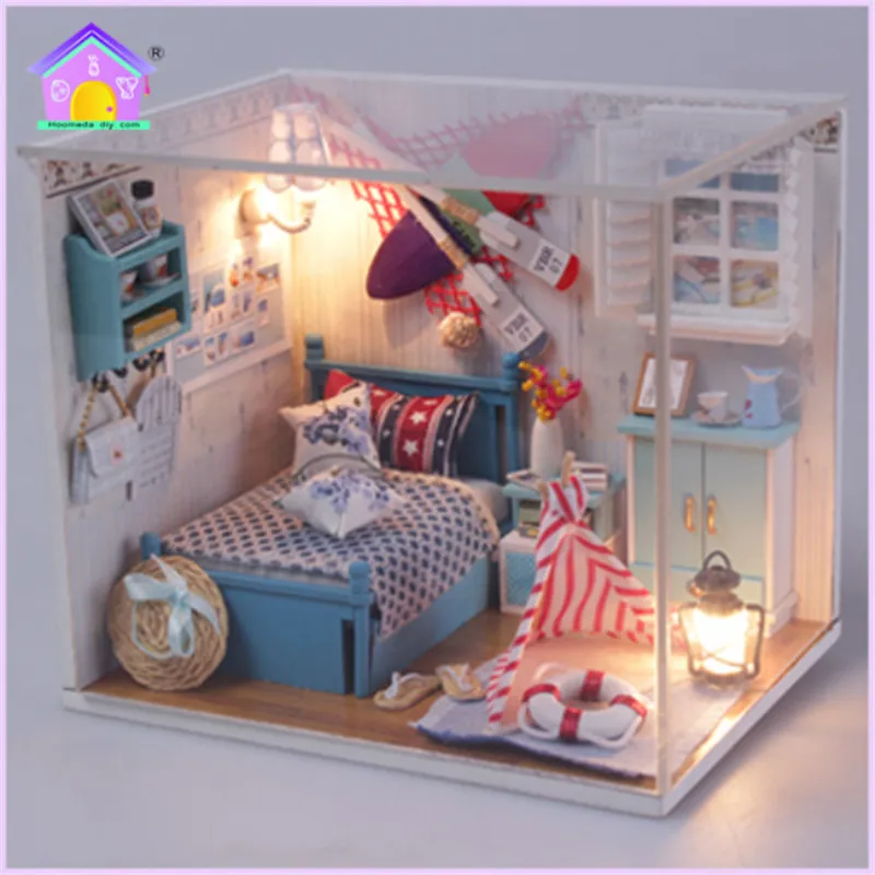 03 Деревянный кукольный домик DIY Миниатюрный Кукольный дом с мебели kawaii детская палатка игрушка 6 стилей прекрасные подарки на Рождество - Цвет: 03