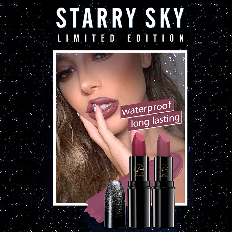 6 Colors High Grade Bullet Black Tubes Matte Lipstick Waterproof Long Lasting Sexy Velvet Pigments Makeup TSLM2 |