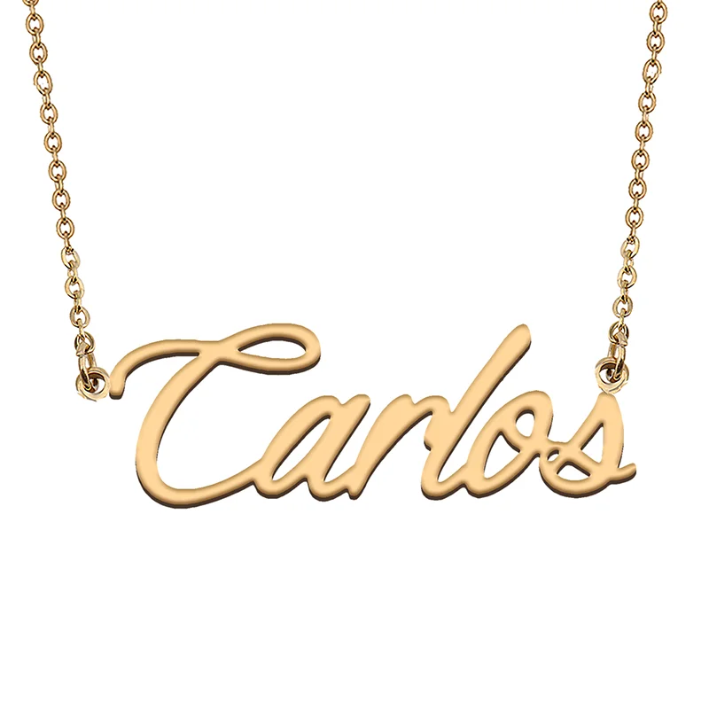 Carlos Custom Name Necklace Customized Pendant Choker Personalized Jewelry Gift for Women Girls Friend Christmas Present audrey custom name necklace customized pendant choker personalized jewelry gift for women girls friend christmas present