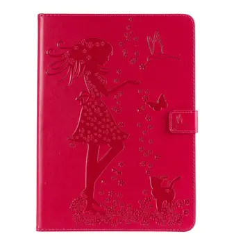 

Girl and Cat Patterns PU Leather Tablet Case For IPad Pro 11" 2018 Flip Wallet clip Stand Cover for iPad Pro 11" 2018 Coque+pen