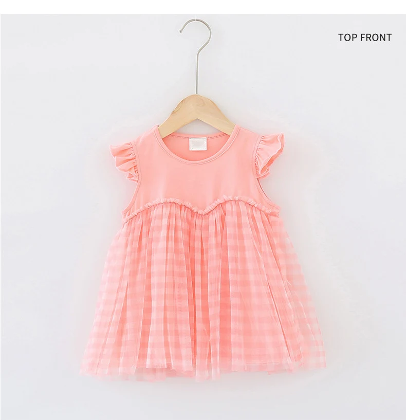 2020 Summer Dresses Toddler Kids Girls Ruffle Sleeveless Patchwork Dress For Girls Elegant Princess Baby Dress Pink Blue Clothes (3)