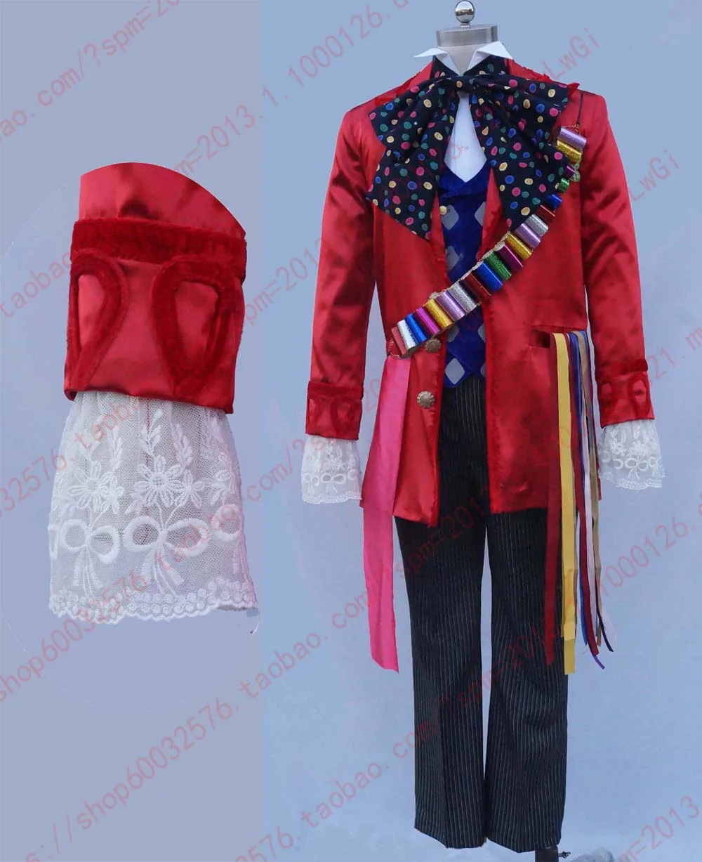 

Alice's Adventures in Wonderland mad hatter Cosplay Costume with hat