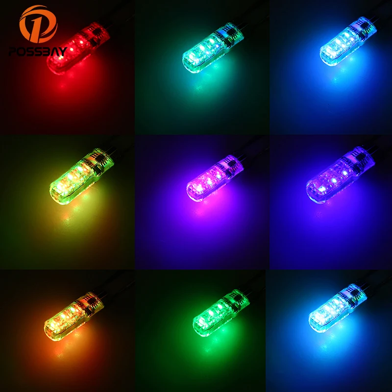 1 пара автомобисветильник светодиодные лампы RGB T10 POSSBAY с поворотником и пультом