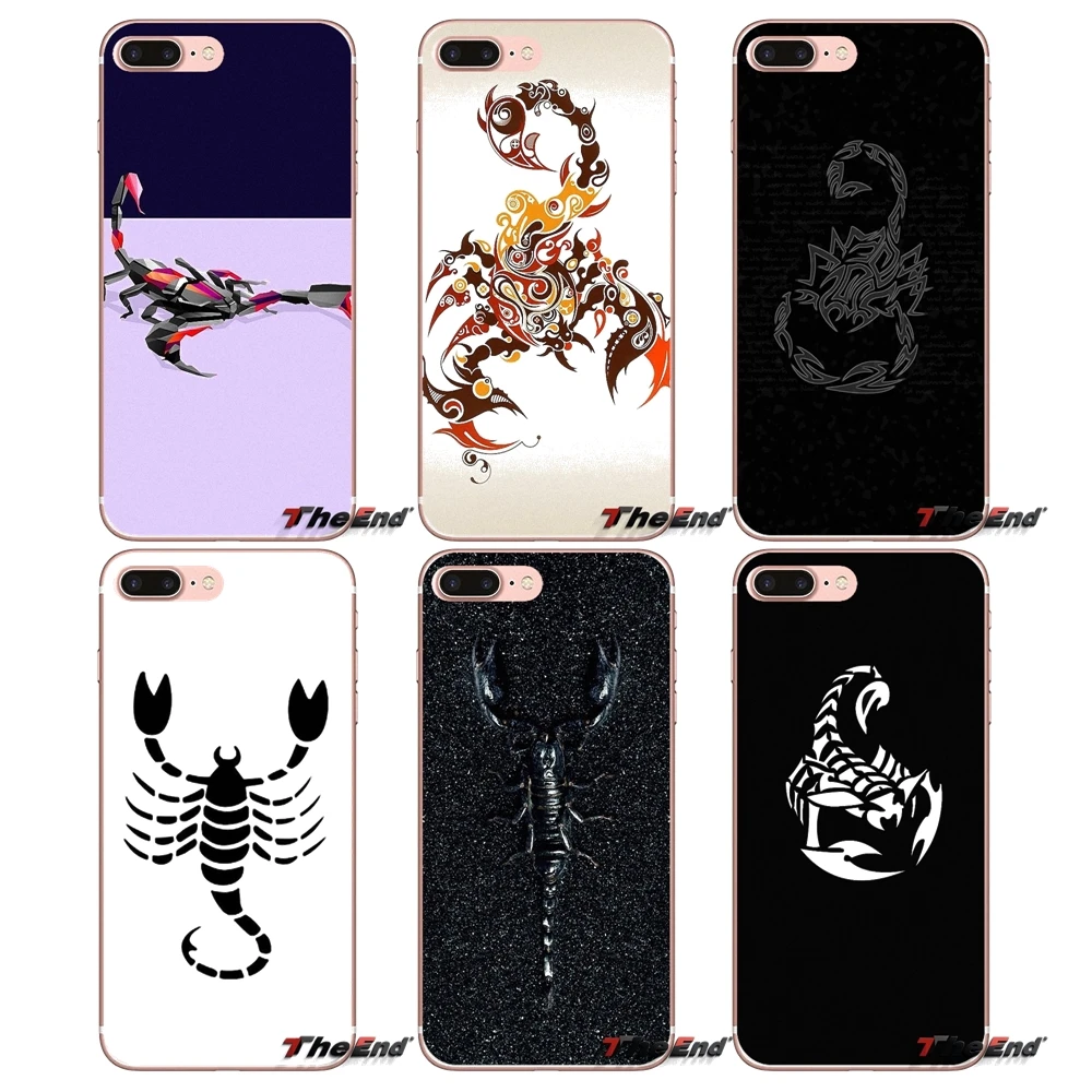 

For Apple iPhone X 4 4S 5 5S SE 5C 6 6S 7 8 Plus 6sPlus 6Plus 7plus 8plus black animal scorpion Soft Transparent Cases Covers