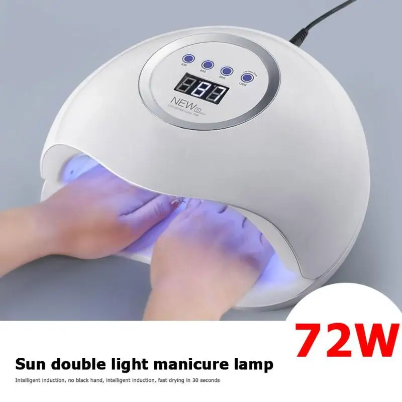 72W UV LED Nail Dryer Lamp 4 Modes Timer Manicure Gel Varnish Drying Light