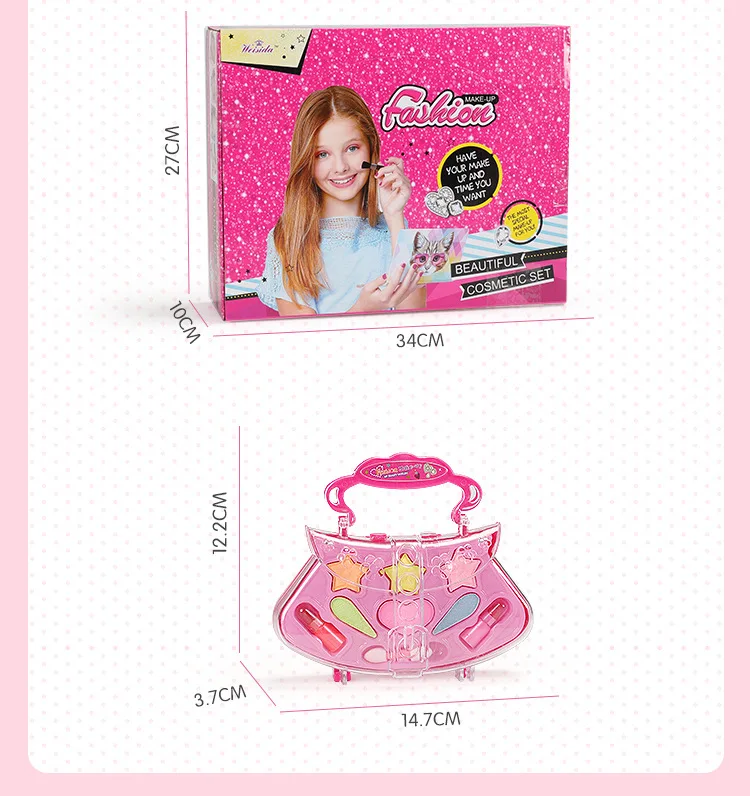 17 шт. модная модель дома для девочек игрушечный макияж коробка детская сумочка Косметика игрушка принцесса Макияж игрушка-подарок для девочки