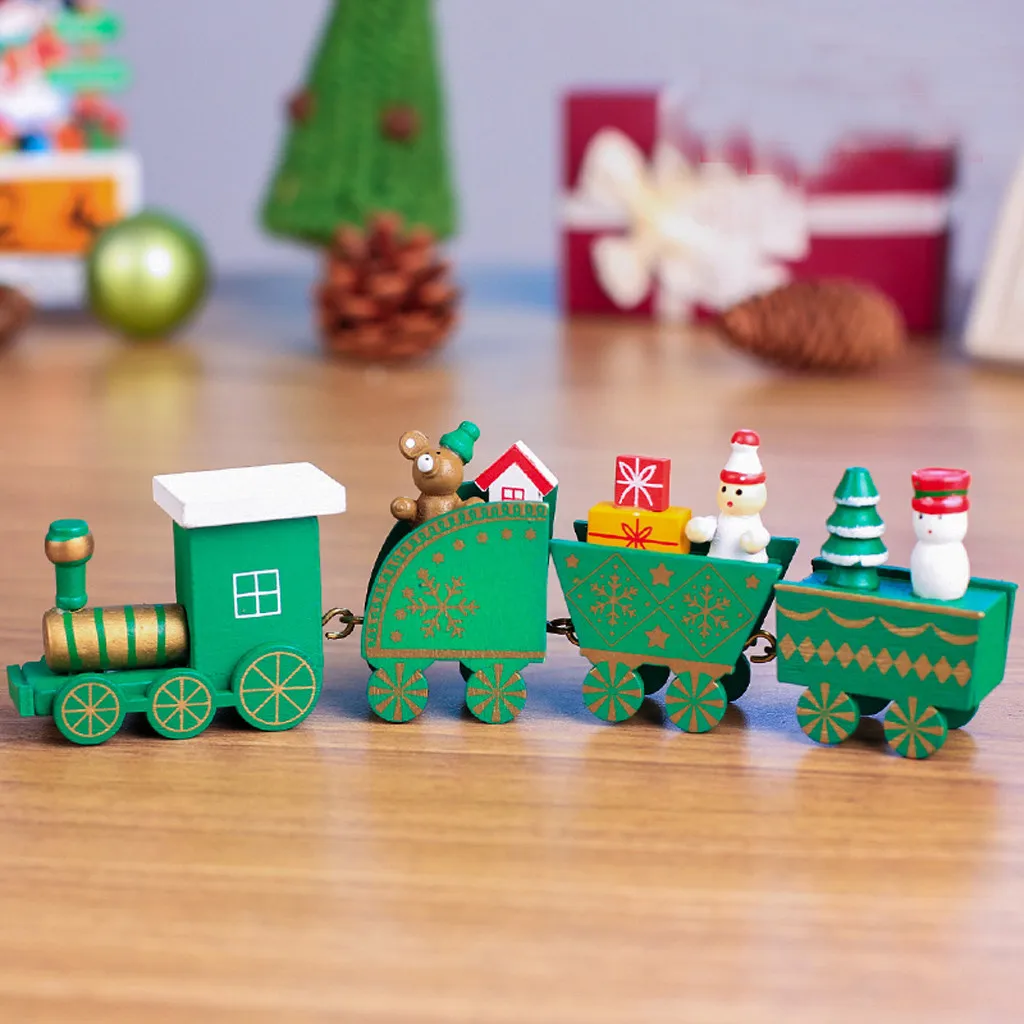 Рождественский деревянный поезд, игрушка для праздника, украшение дома, подарок для детей, девочка, мальчик, семья, друзья, Настенный декор автомобиля