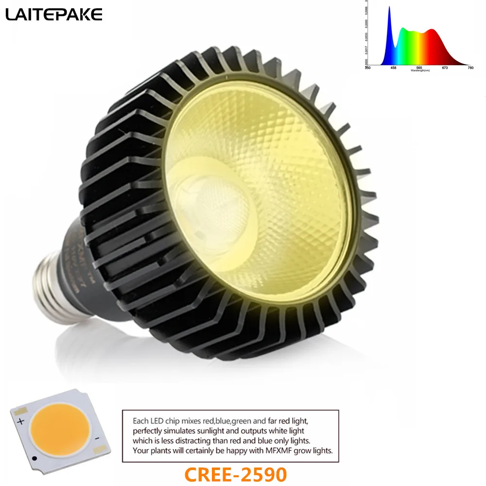 

COB E27 led grow light Full spectrum 3500K 85-265V 1500LM for indoor plant vegetables grow lamp