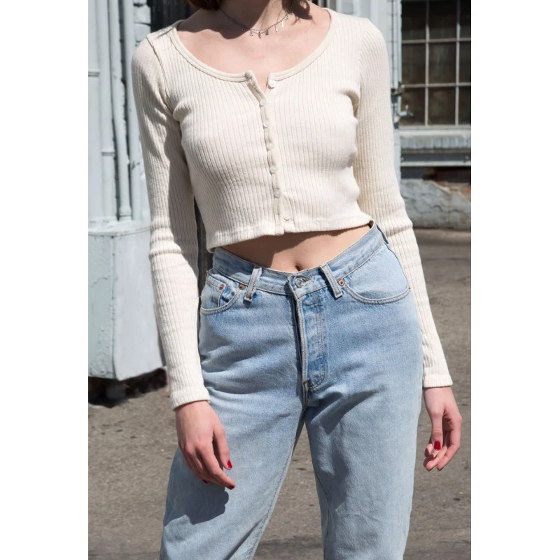 Ceny Kobiety przycisk w dół do dyspozycji gości Crop Top z głęboko wycięty dekolt