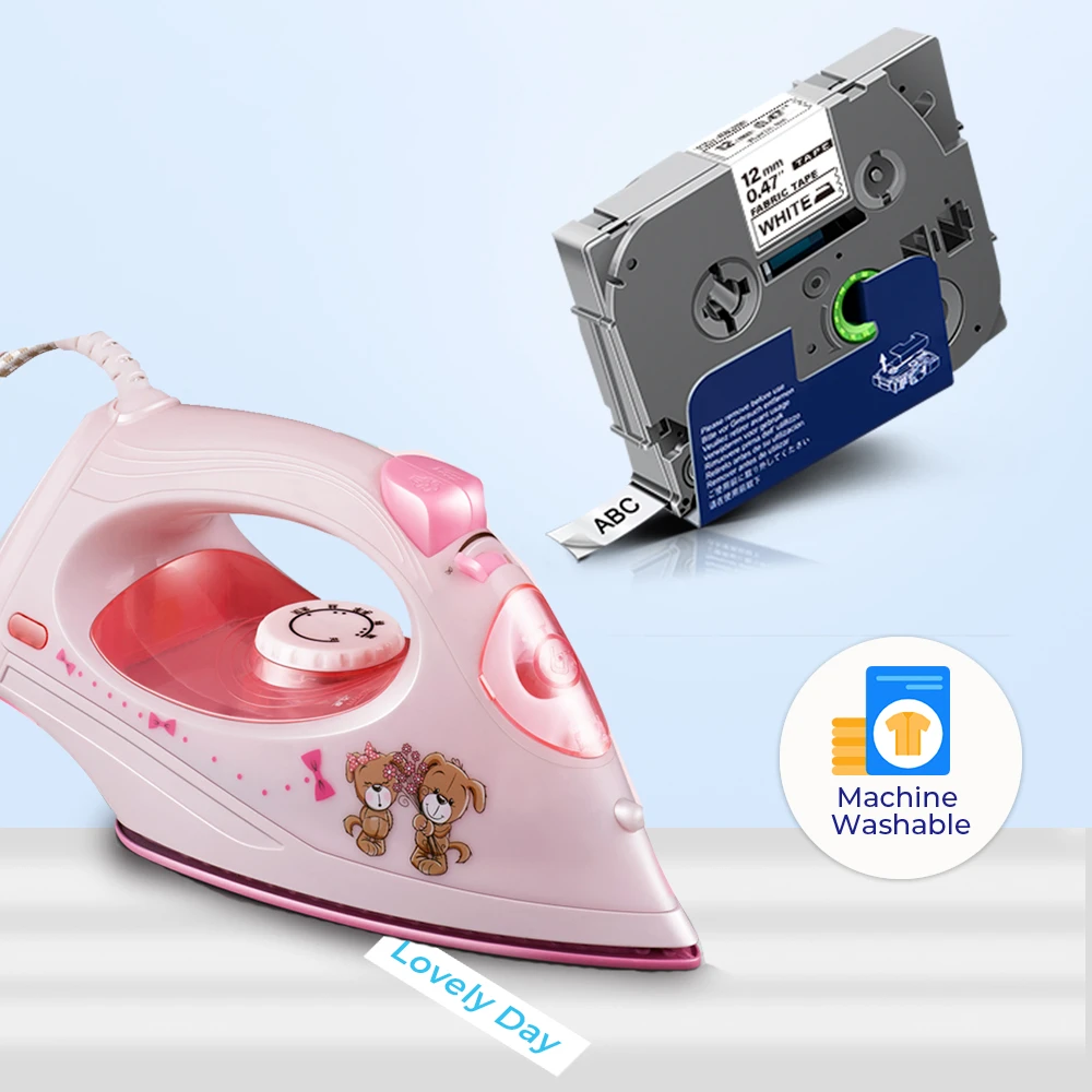 12mm Fabric Iron on Label Tape TZ FA231 Compatible with Brother Labeller Labeling Machine for Brother P Touch h110 Ribbon Tape