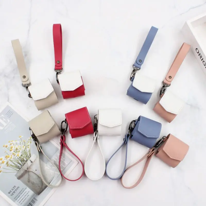 

Wireless Earphone Protective Cover Charlie Brown PU Leather Case Strap For Apple AirPods 1 2 Headphone Charging Box Accessories