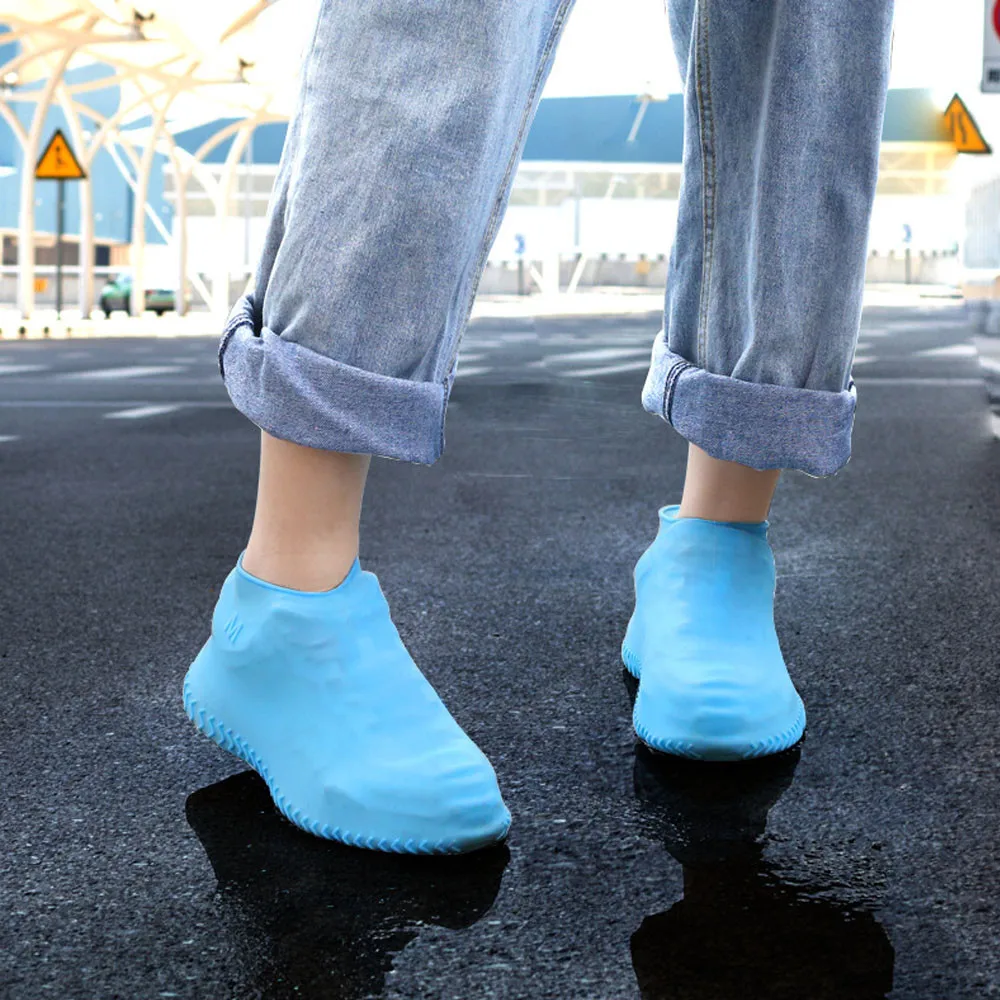 Unisex Soft Elastic Rain Boots Overshoes Non-Slip Rainproof Shoe Cover Reusable Washable Silicone Rain Waterproof Shoes Cover
