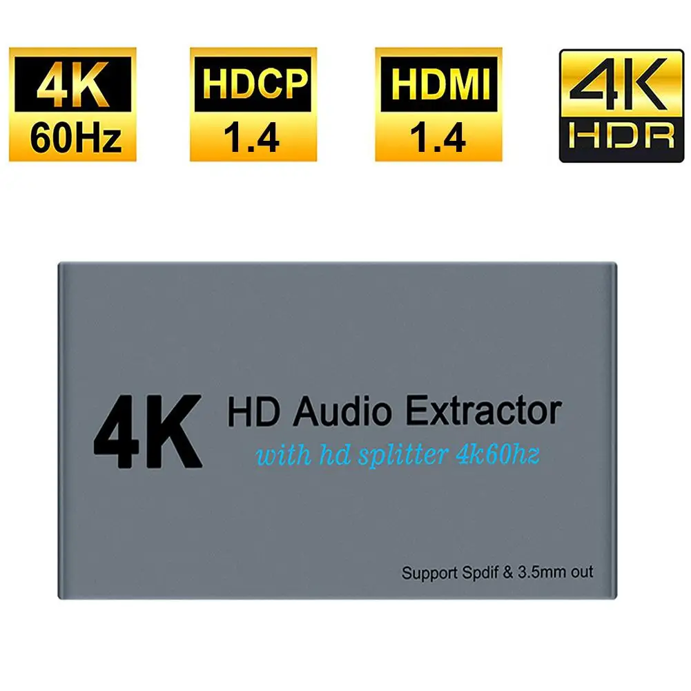 4K HDMI аудио экстрактор 5 1 преобразователь сплиттер адаптер SPDIF переключатель для