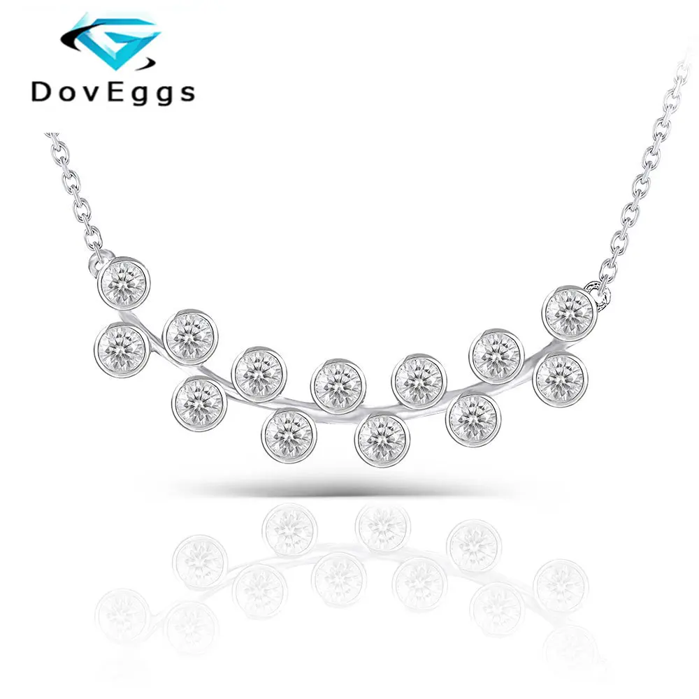 DovEggs элегантный стерлингового серебра S925 13 шт.* 2 мм GH цвет муассанитовый кулон ожерелье для женщин Свадебные подарки праздничная одежда