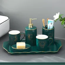 Набор сантехники для ванной комнаты керамический набор для мытья зубной щетки держатель для мытья чашки мыла Диспенсер держатель зубной щетки предметы домашнего обихода