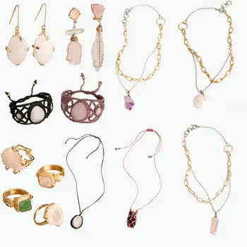 

Miwens 2020 Brand Za Quartz Stones Drop Earrings For Women Limited Edition Metal Quartz Necklace Bracelet Rings Set Jewelry Gift