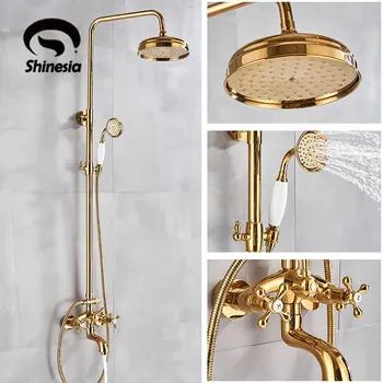 

Antique Brass/Gold/ORB/Nicke SHower Faucet Wall Mount BathRoom Rain shower Systems