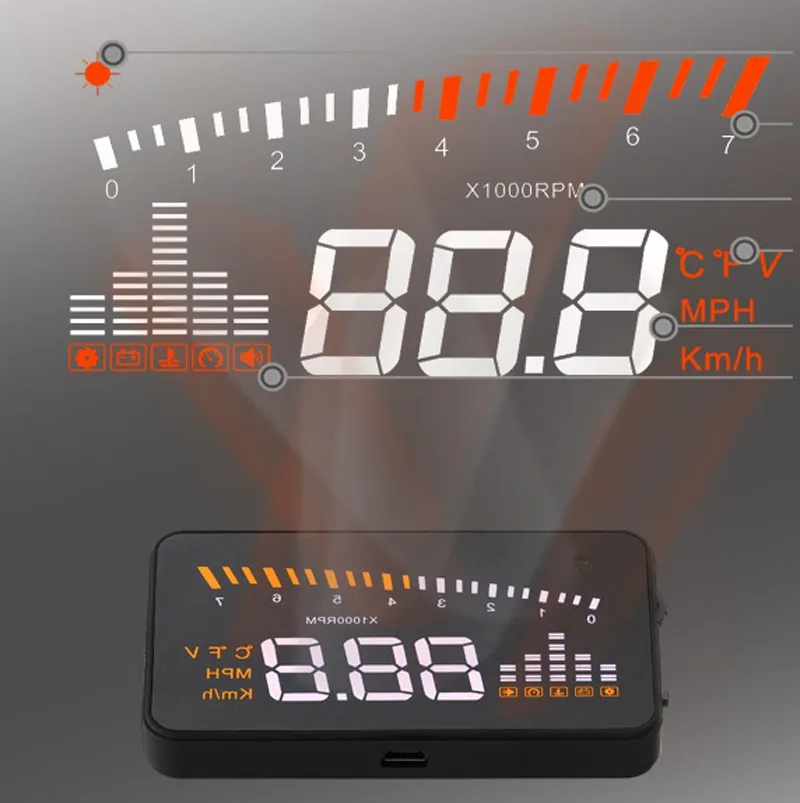 Дисплей на лобовое стекло XYCING X5 автомобильный прибор OBD2 с индикатором скорости