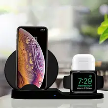 3 в 1 быстрая зарядная док-станция QI Беспроводное зарядное устройство для Apple Watch/iPhone/AirPods