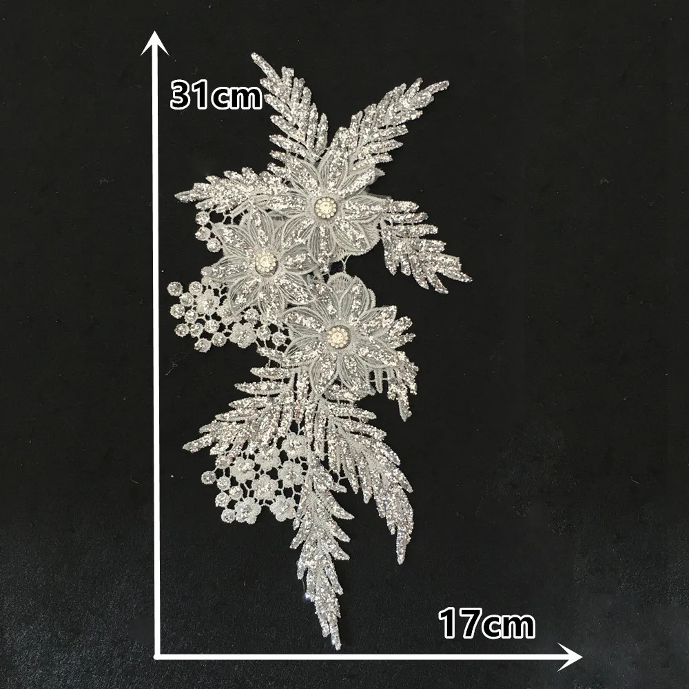 Lace Fabric Lace Garment Accessories Lace Sewing Supplies Lace Accessories Lace Sewing Accessories Clothing Craft Accessories 3D flower application Laces collar DIY Rhinestone Lace fabric Embroidery craft materials Dress Everything for sewing accessories