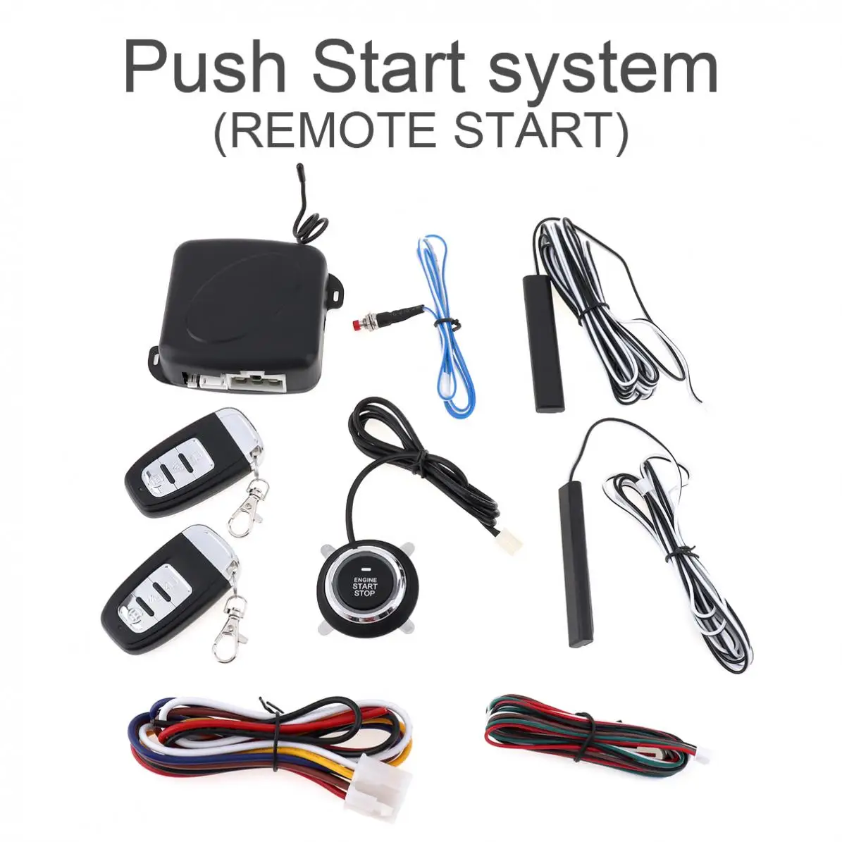 

12V Smart Auto Car Alarm Engine Starline Push Button Stop RFID Lock Ignition Switch Keyless Entry System Starter Anti-theft