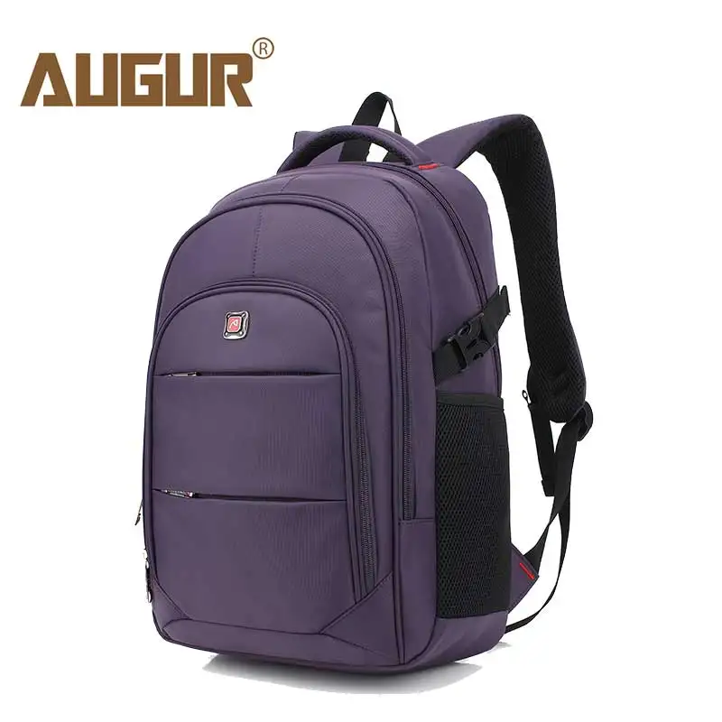 Purple AUGUR, мужские рюкзаки, 17 дюймов, для ноутбука, USB, водонепроницаемый, рюкзак, дорожная сумка, Оксфорд, для женщин, для студентов, Снова в школу, сумки для подростков - Цвет: Purple