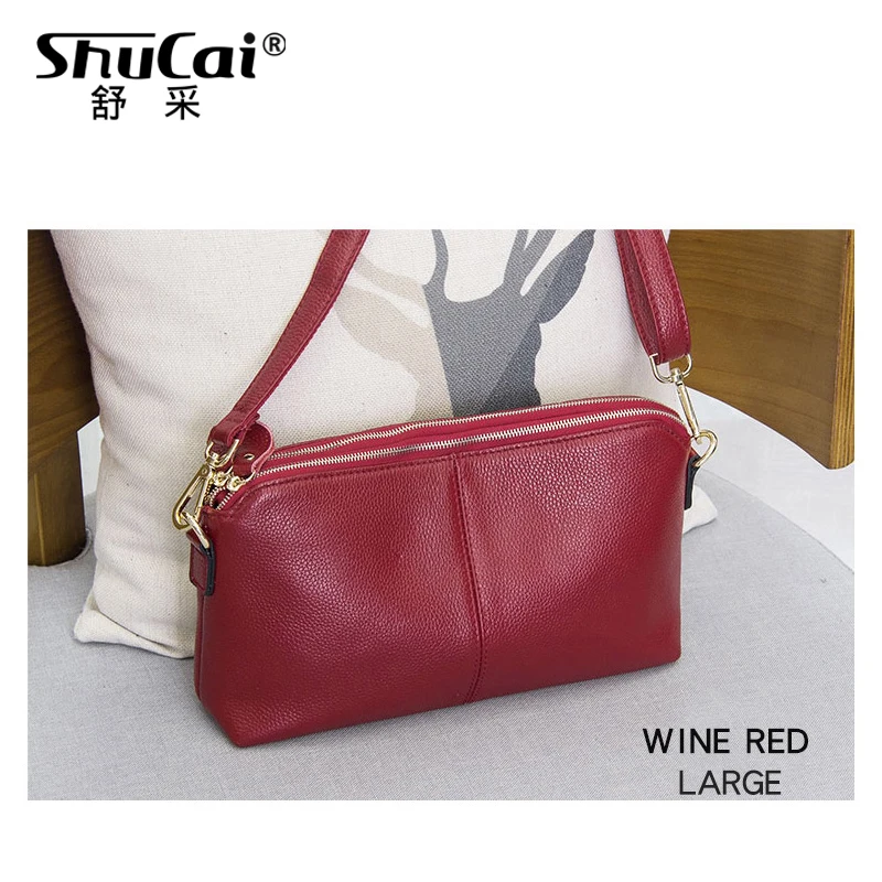 WINE RED LARGE SHUCAI, натуральная кожа, высокое качество, клатч, модная, трендовая, женская сумка-мессенджер, двойного назначения, сумка для отдыха, сумка через плечо, сумка через плечо - Цвет: WINE RED LARGE