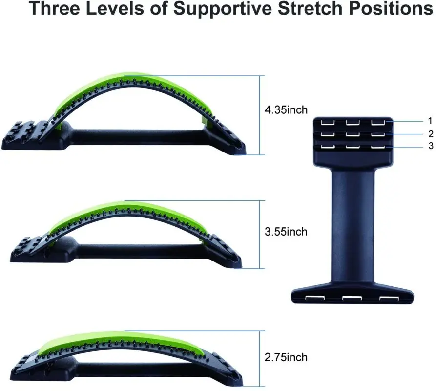 Back Stretch, Multi-level Lumbar Back Equipment Massager Magic Stretch for Pain Relief, Relaxation Spine Stretching Device