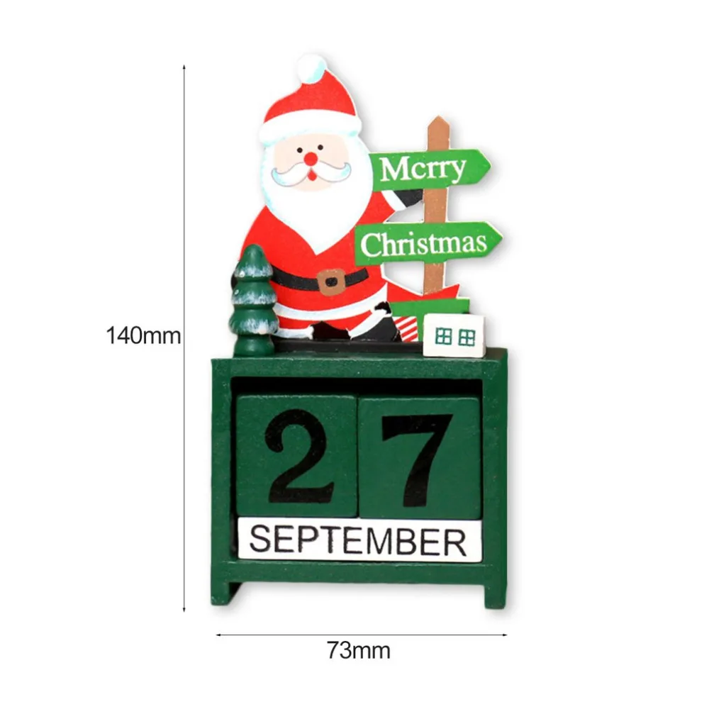 Маленький размер, милый Рождественский деревянный календарь, домашний офис, настольный орнамент, Рождественское украшение, детские рождественские подарки