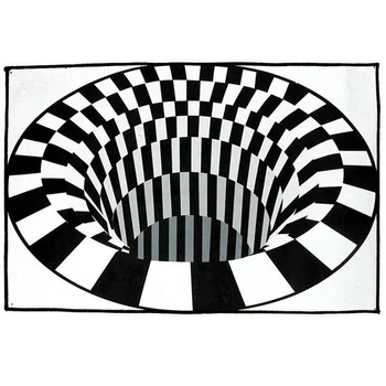 

3D Swirl Print Optical Illusion Areas Rug Carpet Floor Pad Non-slip Doormat Mats for Home 40x60cm TB Sale