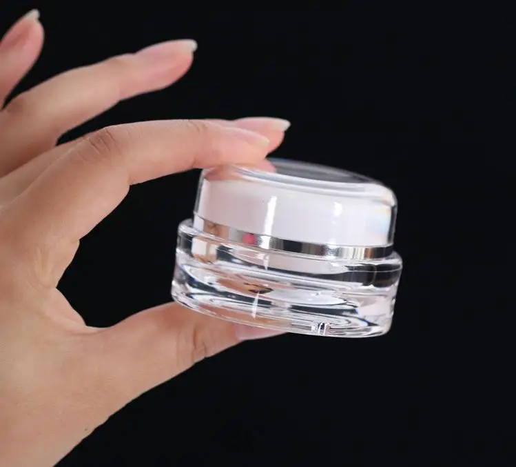 15g 30g 50g/50ml White Acrylic Makeup Jar Plastic Cap Inner Cap empty cosmetic jars,facial mask/Eye Cream jars 200pcs SN248