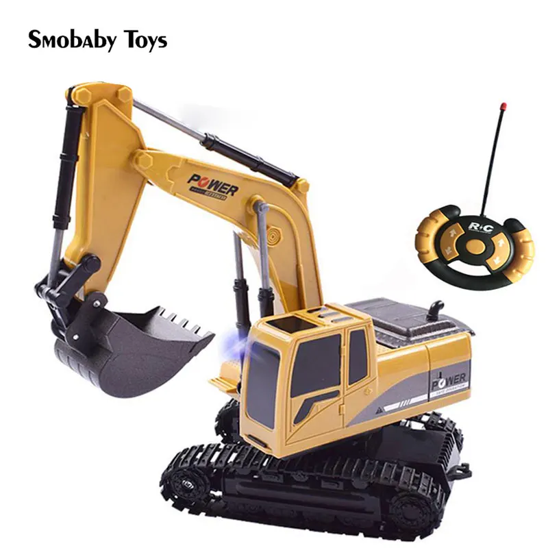 RC alloy 1 24 excavator real remote control car engineering vehicle model toy five channel excavator 3