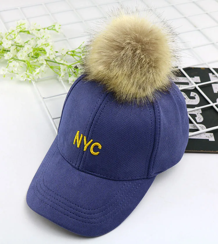 Детская бейсбольная кепка NYC с помпонами, Детская кепка Sapback, кепка для мальчиков и девочек, черная, синяя кепка gorra ny s 50-54 см Y131