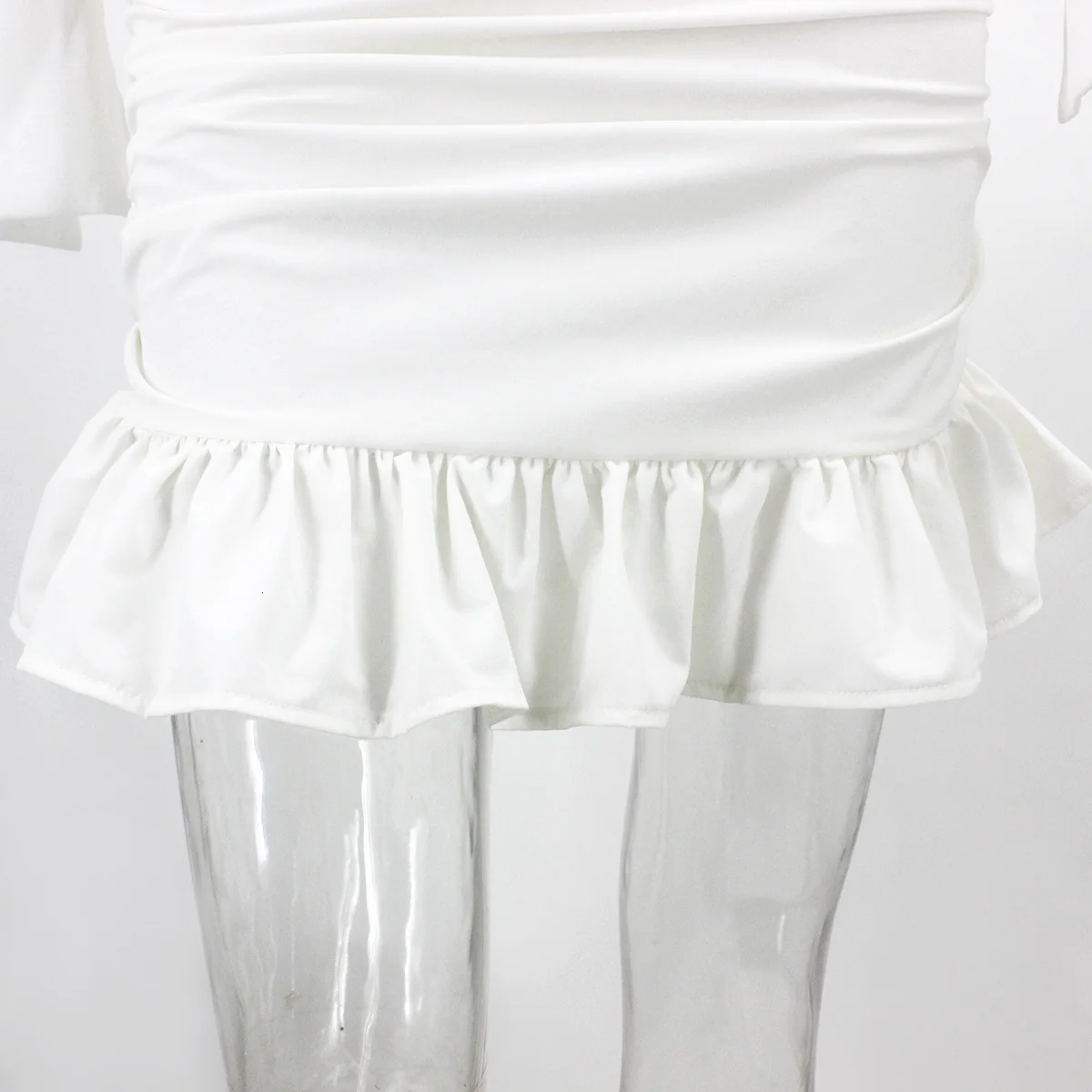 Slaygirl/белые сексуальные вечерние платья для женщин с глубоким v-образным вырезом, клубное мини-платье с оборками, элегантное платье, летнее осеннее модное платье Vestidos