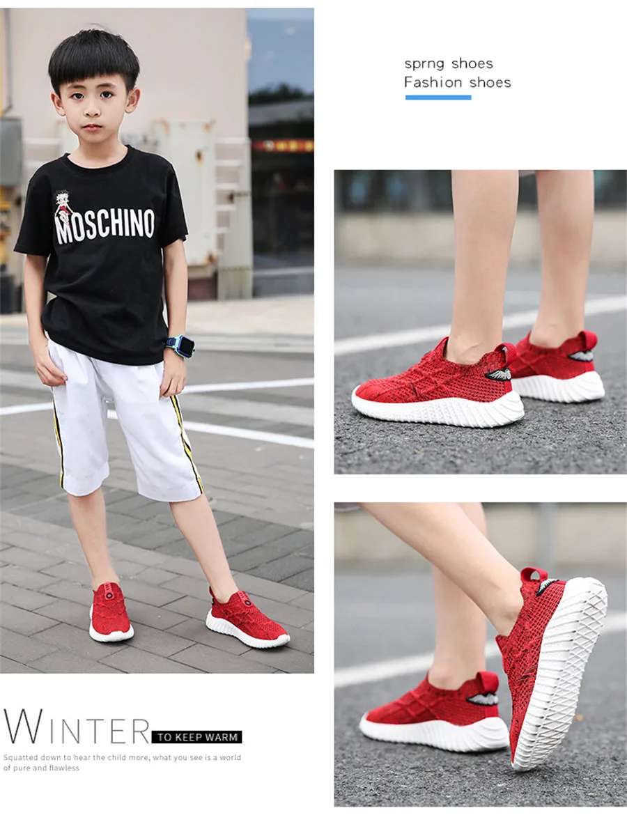 TKN Kids Flats Sneakers Shoes Breathable Mesh Upper Toddlers Boys Girls Walking Shoes Children Autumn Casual Sneakers Shoes 829