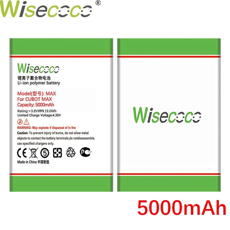 WISECOCO 5000 мАч Max Батарея для Cubot мобильный телефон в наличии Высокое качество номер