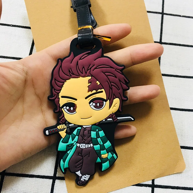 Kimetsu no Yaiba аниме аксессуары для путешествий багажная бирка Морти чемодан ID адрес портативный держатель тегов багажная этикетка Новинка