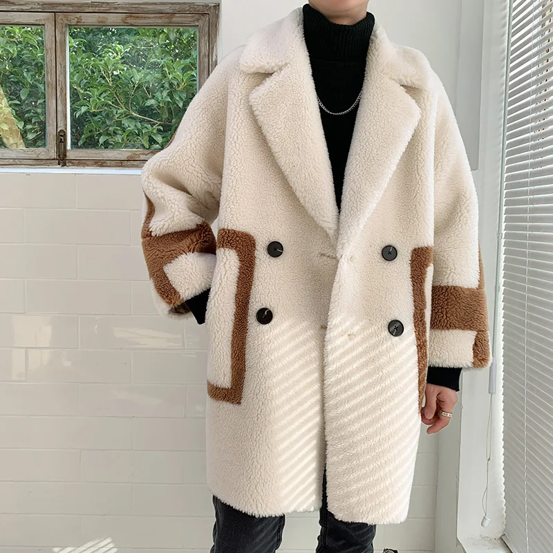 Осенняя плюшевая chaqueta cuero hombre Мужская зимняя флисовая меховая пушистая куртка