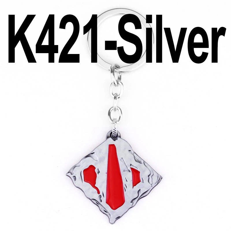 Silver Игра фильм Dota 2 светодиодный брелок Dota 2 символов все брелок-звезда кольцо с коробкой подарок для фанатов Кристалл светящийся брелок - Цвет: Silver